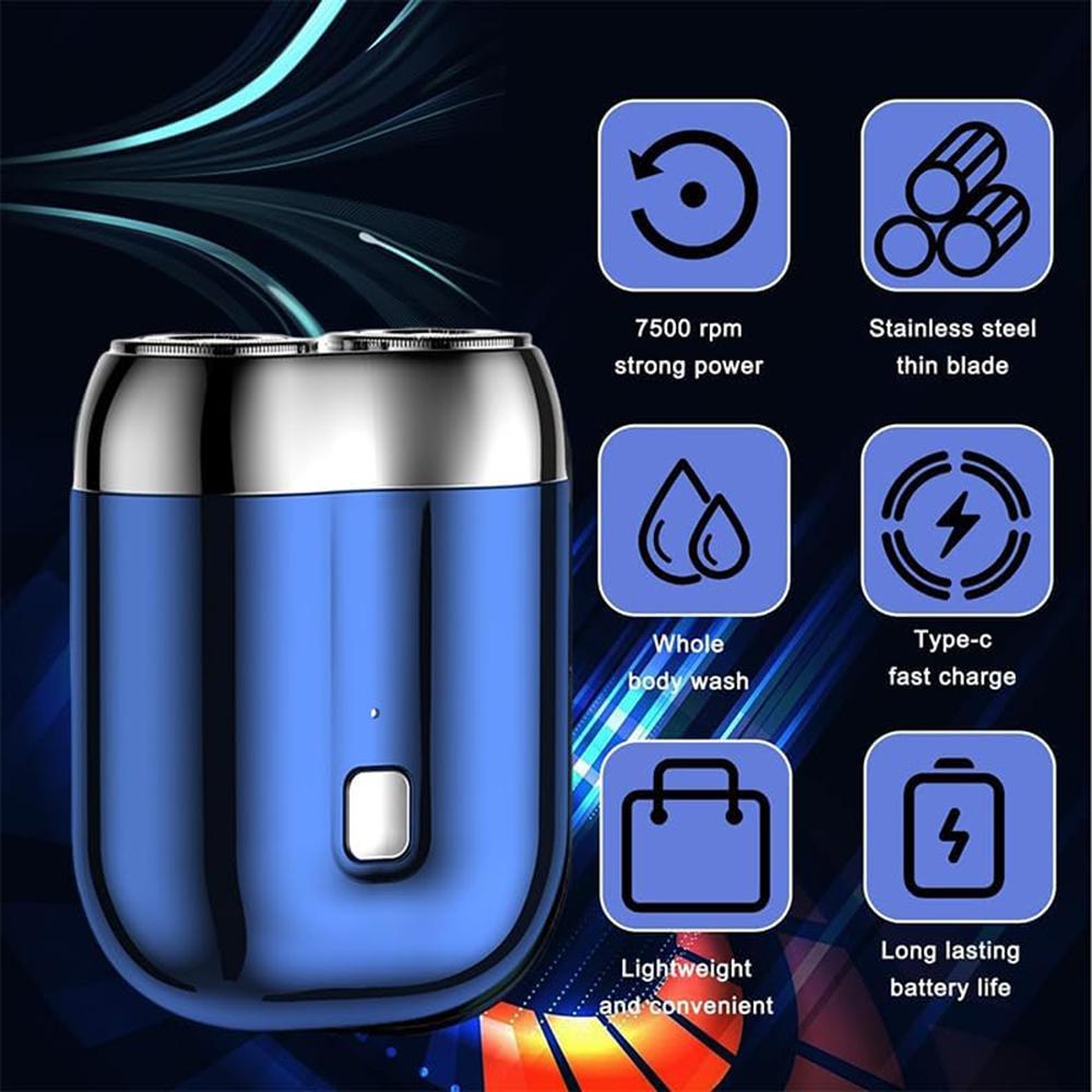Portable Double-Headed Mini Magnetic Rechargeable Electric Shaver for Men Compact Travel-Friendly Grooming Tool USB Portable men