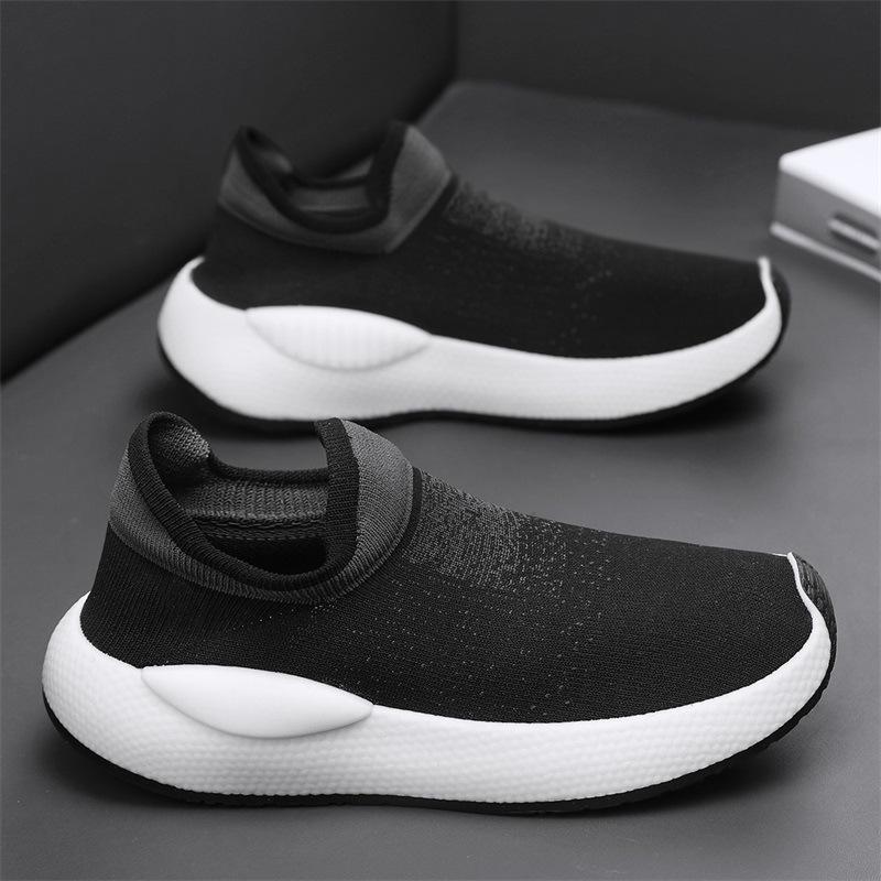 

Men s shoes summer lightweight fly-woven mesh breathable sports shoes versatile platform casual trendy socks shoes men 39