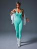 Women's Backless Seamless Ribbed Jumpsuit: Slimming Tank Bodysuit for Yoga