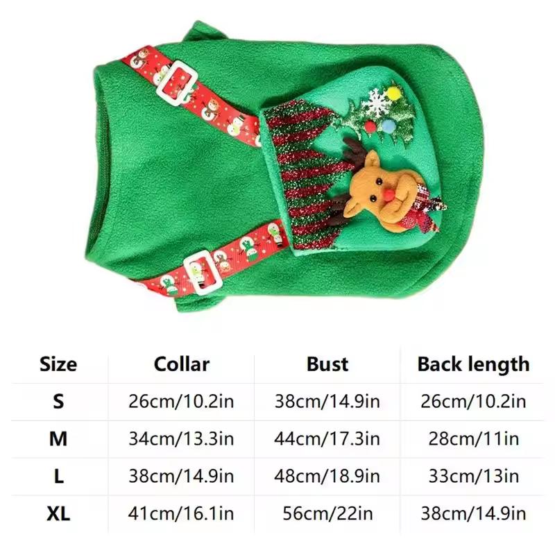 Christmas Party Pet Clothes Hoodie Backpack Design Holiday Outfit Reindeer Christmas Party Small Pet Clothes Dog Clothes