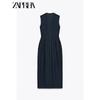 Zaprha 2025 Summer New Flip Pocket Decoration With Belt V-neck Sleeveless Midi Dress 8208709