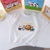Children's Short-sleeved Pure Cotton Boys and Girls Summer Single-piece Medium and Large Children's Parent-child Wear