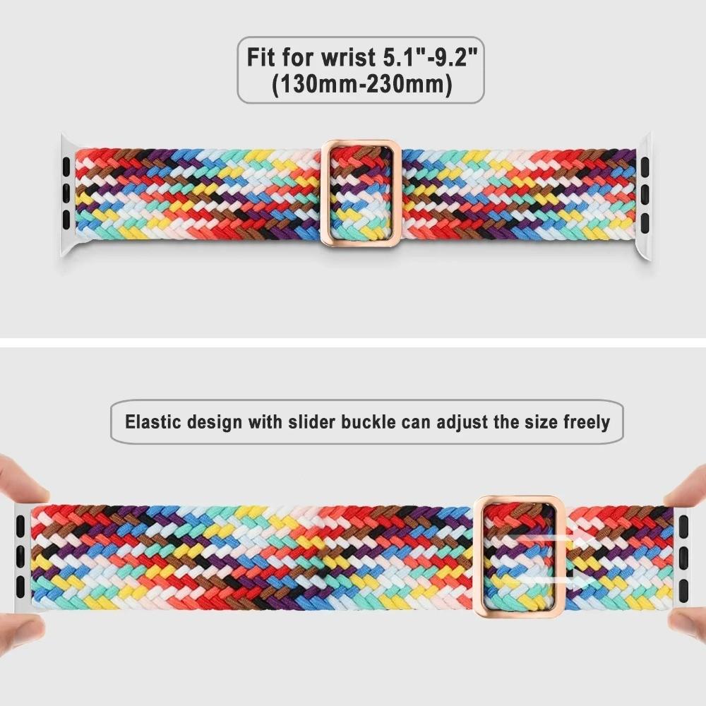 Braided Bracelet for Apple Watch Ultra 3 2 49mm 11 10 42/46mm Nylon Elastic Belt Bracelet for 9 8 7 41mm/45mm 6 5 4 SE3 40/44mm
