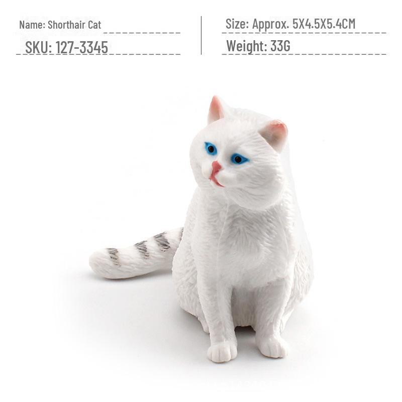 Seashell Cat Figurine: Realistic Kitten Toy Model