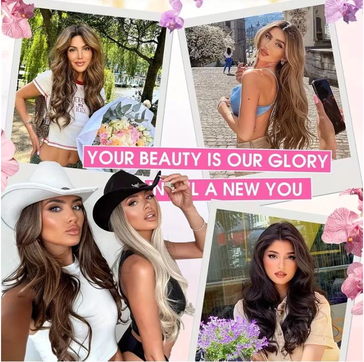 One-Piece Curly Clip-In Hair Extensions: High-Temperature Fiber for Enhanced Women's Volume
