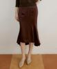 REORG At Panel Long Skirt Satin Choco Brown