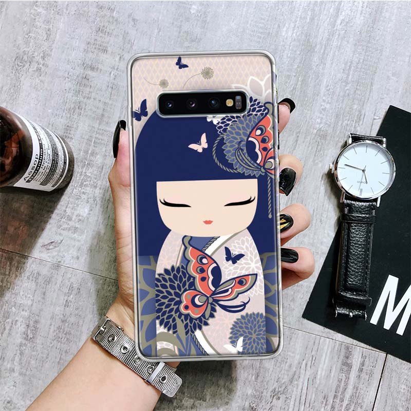 Kokeshi Doll Kimono Girl Phone Case For Samsung Galaxy S26 S25 Edge S24 S23 FE S22 Ultra S21 Plus S20 + Fundas Cover Coque Galax