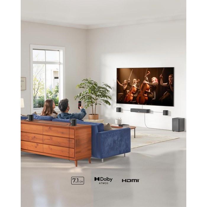 ULTIMEA Soundbar 7.1ch Dolby Atmos 350W with Subwoofer & Surround Speakers. HDMI eARC/Bluetooth/Optical/AUX/USB. BassMX. App Control. Aura