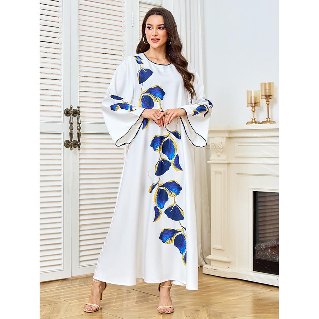 Muslim Maxi Dress Floral Print Multi-Size Stylish