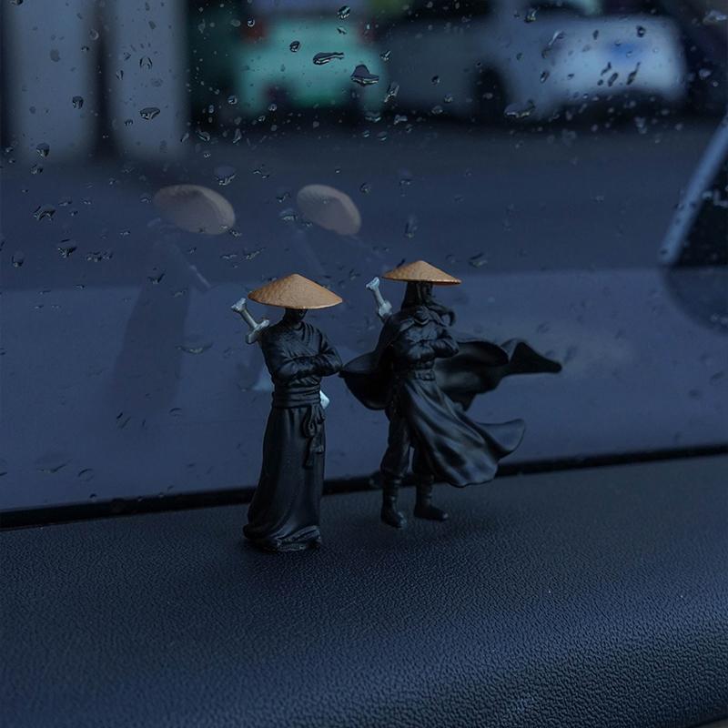 50mm Reçine Mini Figürler Model Antik Japon Çinli Ninja Samuray Savaşçı Modelleme Havalı Mini Araba Dekorasyon Hediyeleri