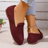 22 Round Head Covered with Ancient Suede, Comfortable and Elegant Temperament, Low-heeled Small Leather Shoes