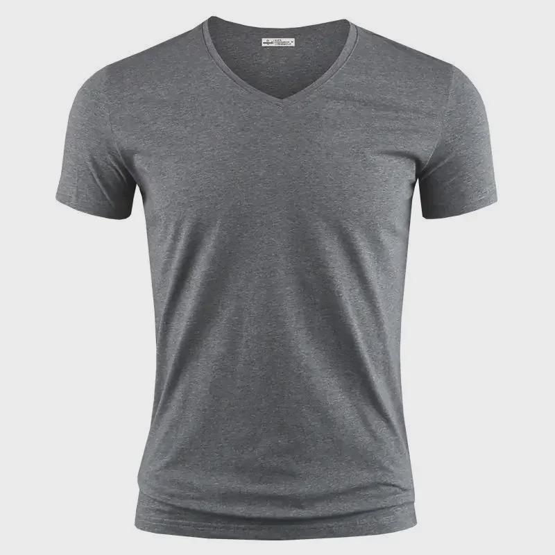 Men's Slim Fit V-Neck Short-Sleeve Cotton T-Shirt, Black