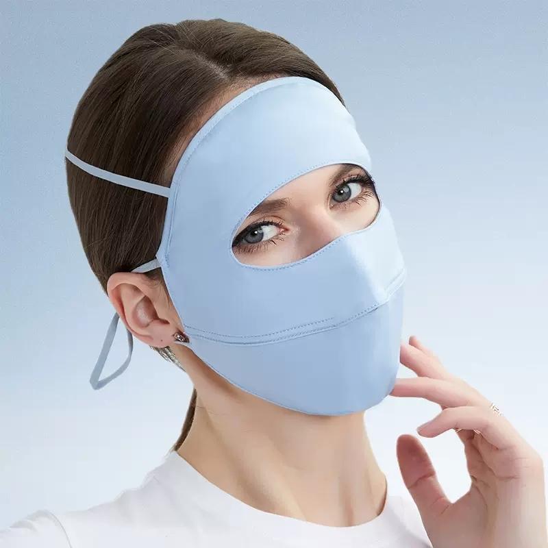 Concise Design Women's Face Gini Sunscreen Mask All-round UV Protection Sunshade Mask Uesd for Women Summer Protecting Face