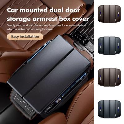 Double Open Car Armrest Box Cover Storage Anti Wear Organizer For Lada Kalina Largus Priora Xray Granta Largus Samara 2110