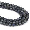 High Quality Natural Spectrolite Gem Stone Beads Black Round Smooth Labradorite Loose Gem Beads for Jewelry Making Bracelet Gift