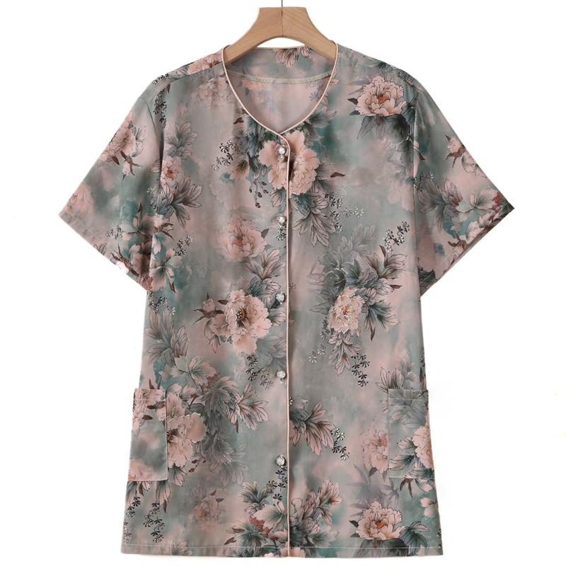 Blusas Elegantes de Talla Grande para Mujer 4XL-8XL Verano Tops Oversize Camisas Casuales de Manga Corta para Mujer