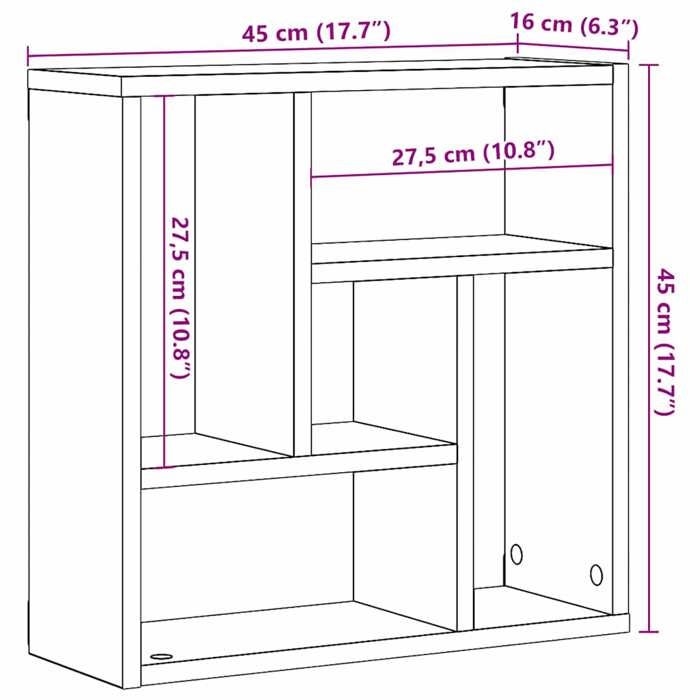 VidaXL Étagère murale vieux bois 45x16x45 cm bois d'ingénierie 856071