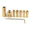 Handle Drill Chuck 7pcs Brass Gold Drilling Heads Connector Attachment