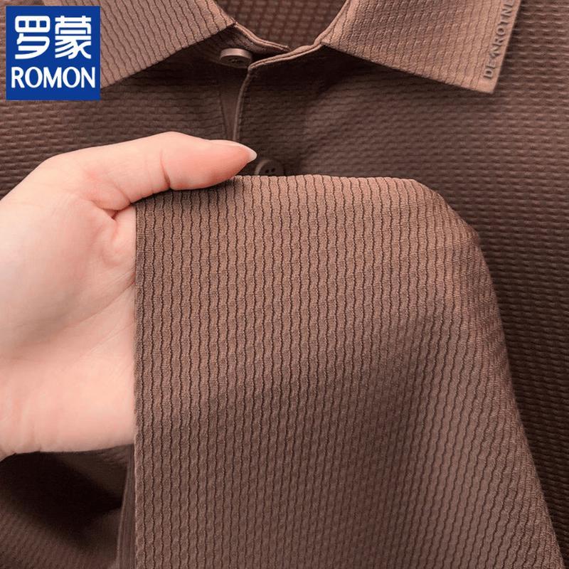 ROMON Men's Seamless Breathable Polo Shirt