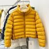 2026 Womens Slim Fit Puffer Jacket Casual Korean Style Stand Collar Winter Coat Petite Girls