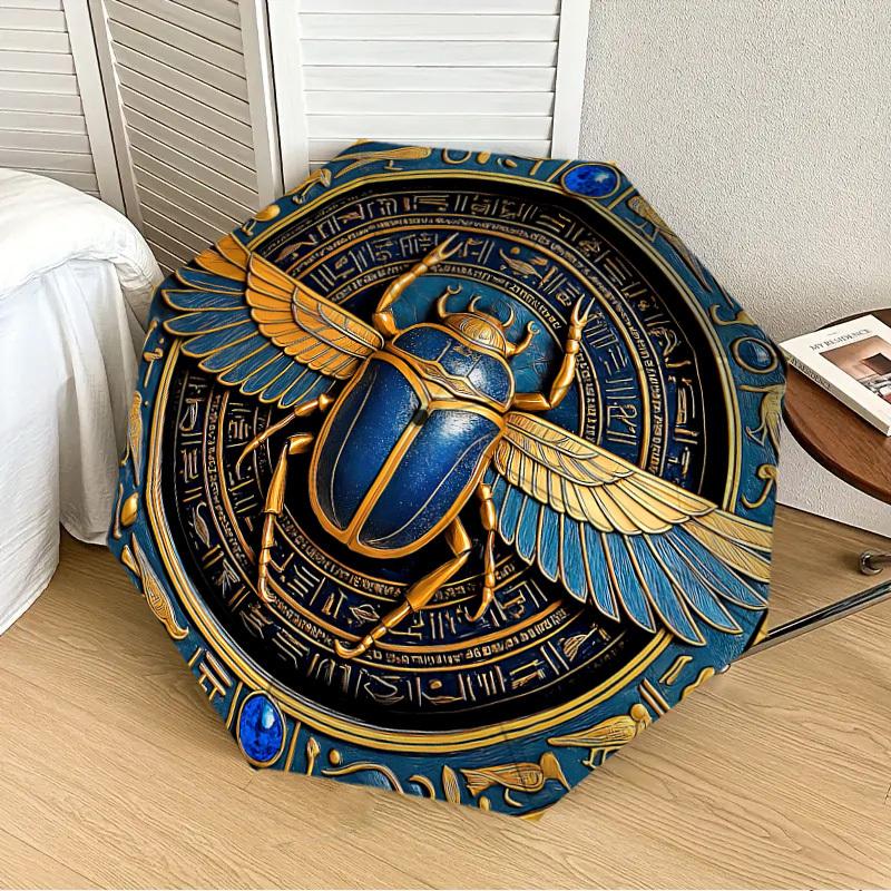 

1PC Egyptian Scarab Beetle Automatic 8-Bone Folding Umbrella - Durable Polyester & Iron Frame,Userfriendly Operation yy250929139