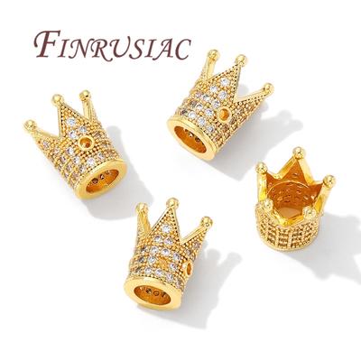 Lose Abstandperlen 18K Gold plattiert 9mm Kronenperlen Für Schmuckherstellung DIY Armbänder Zubehör,Abstandhalter für Perlen