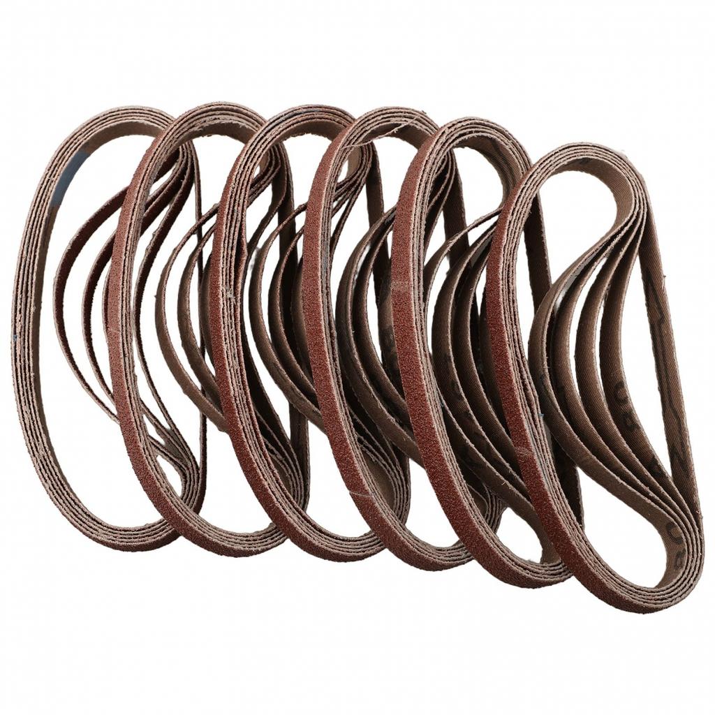 Set of Sanding Belts with Multiple Grits Totaling To 30 Pieces Size 10x330mm