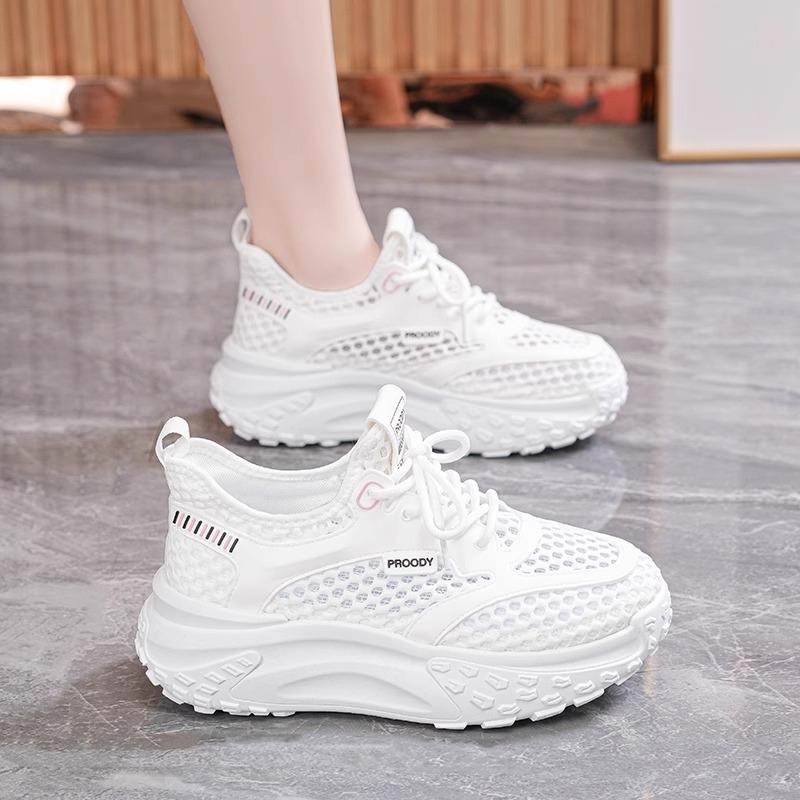 Atmungsaktive Daddy Shoes 2025 Neue Sommer Atmungsaktives Mesh Dünne Mesh Schuhe Leichte Lässige Vielseitige Plateau-Sneakers