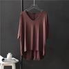 V-neck Undershirt Women's Five Quarter Sleeved T-shirt Summer Thin Plus Size Loose Sleepwear Mid Sleeved Korean Top