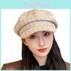 Beret Retro With Grid Printing Design Suitable For Daily Dressing Outdoor
