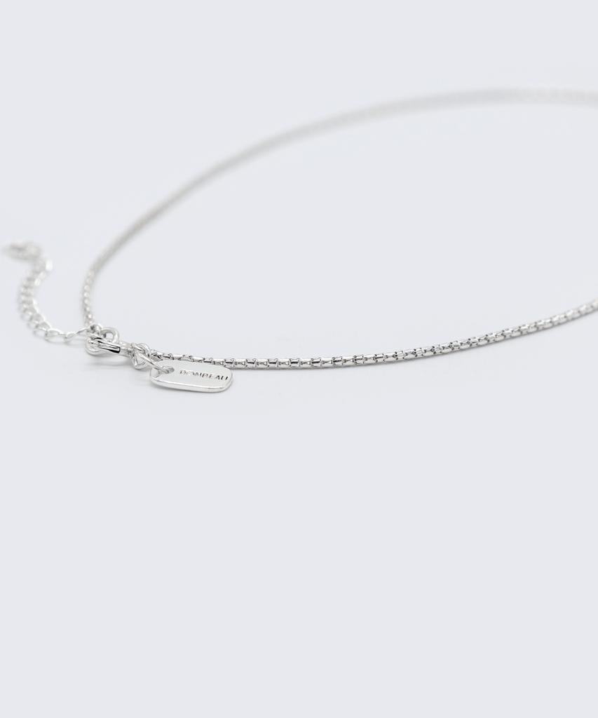 Bonbeau Lolli Cutting Silver Chain Necklace 925 Silver Cutting Italian Chain Choker Necklace