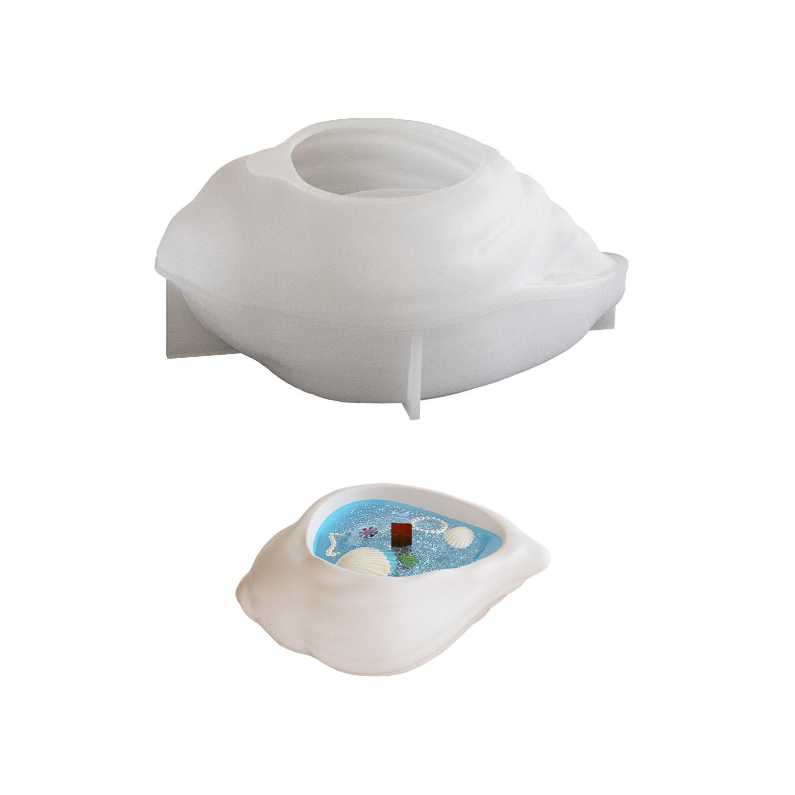 

Силиконовый поднос в форме ракушки для отливок из эпоксидной смолы, тарелка для украшений в виде морского улитки, подсвечник, художественное ремесло, украшение для дома 1