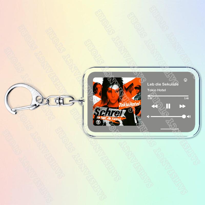 Portachiavi Musicali Tokio Hotel per Donne Accessori Borsa Automatico Schrei Monsoon Tom Bill Kaulitz Canzoni Portachiavi Gioielli Regali per Fan