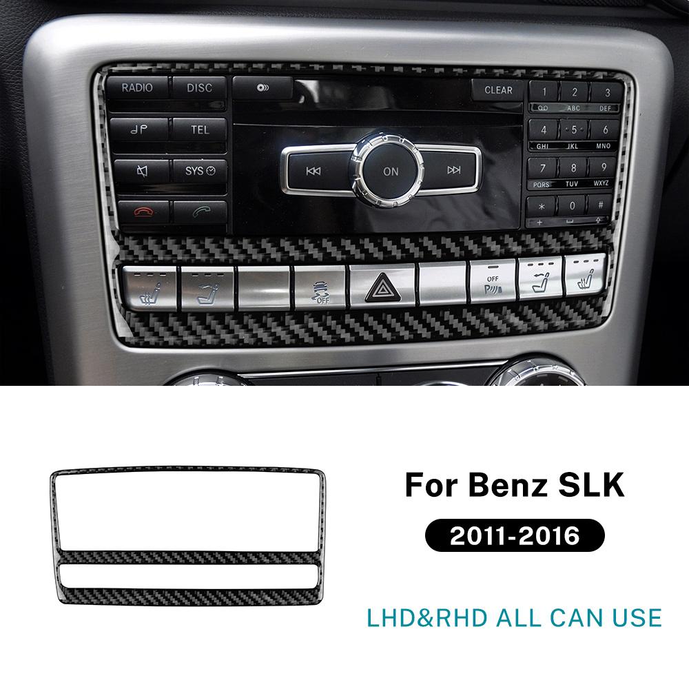 For Mercedes Benz SLK R172 2011 2012 2013 2014 2015 2016 Car Central Control CD Panel Real Soft Carbon Fiber Trim Sticker