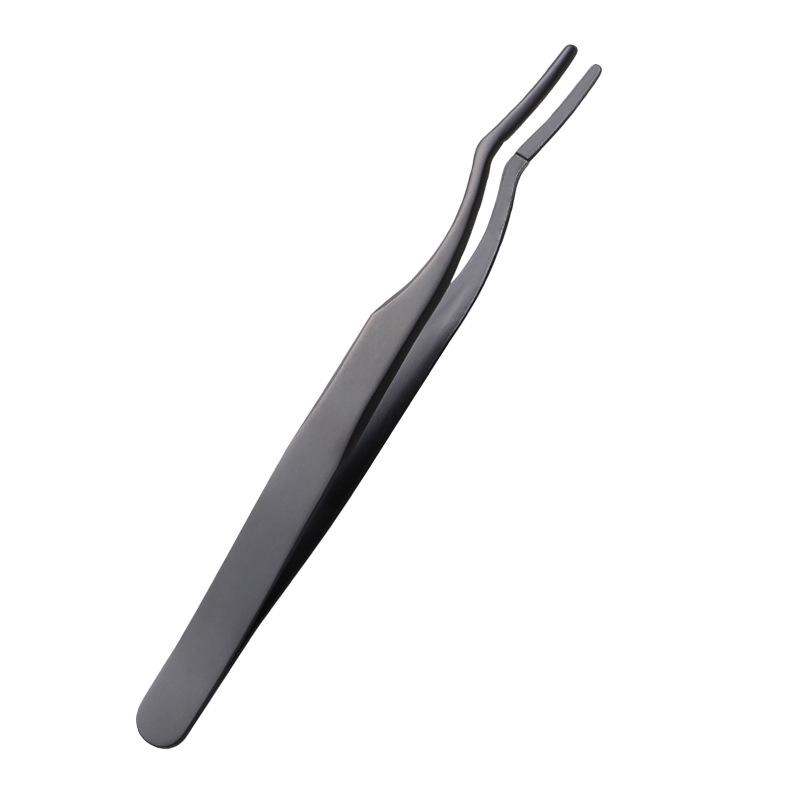 Black Beauty Eyelash Curler & Portable Eyebrow Tweezers Set – Stainless Steel Eyelash Perm Tool