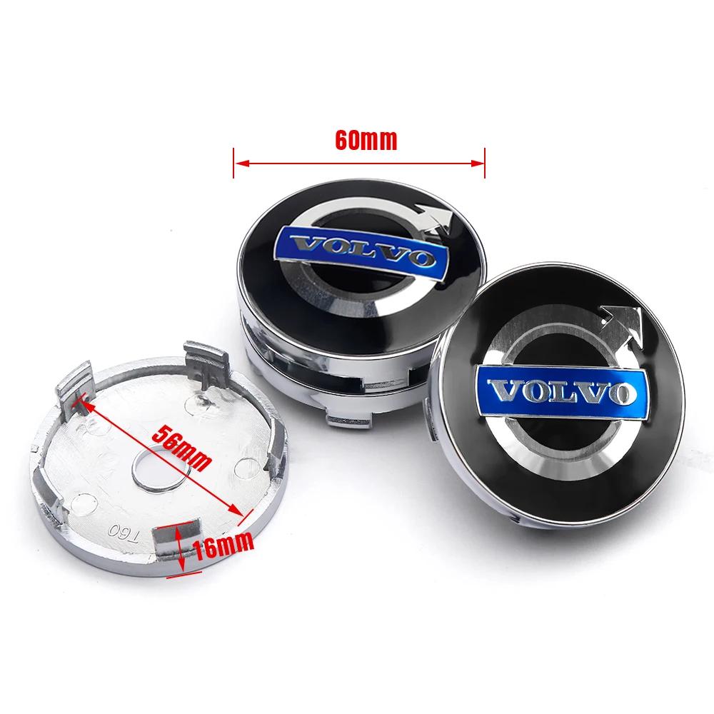 4 piezas Estilo de Coche 56 mm Emblema Tapas Centrales de Rueda Pegatinas Para Volvo Polestar AWD V50 S60 XC60 S40 XC40 XC90 V60 S80 S90 V90