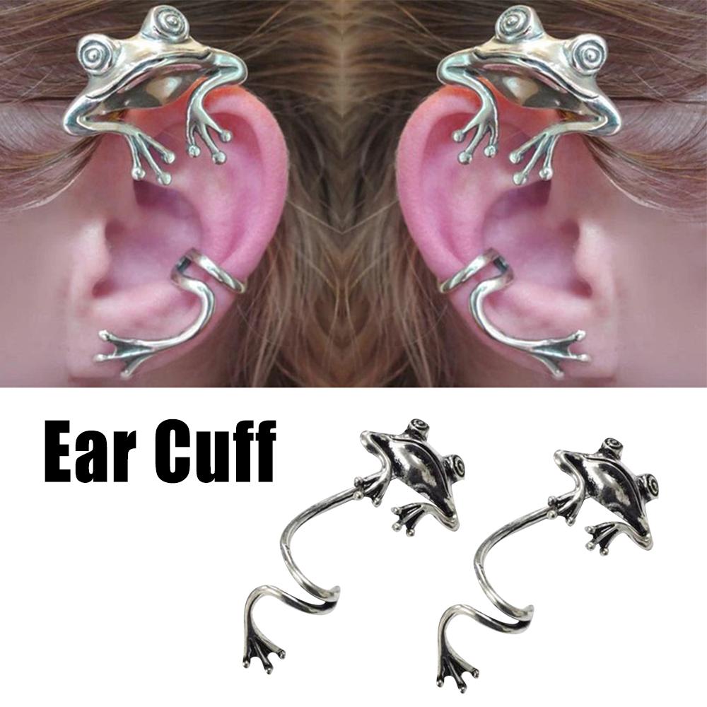 New Retro Silver Frog Ear Clip Trendy Classical Ethnic Style Earring Accessories Suitable For Women And Girls Jewelry Gifts