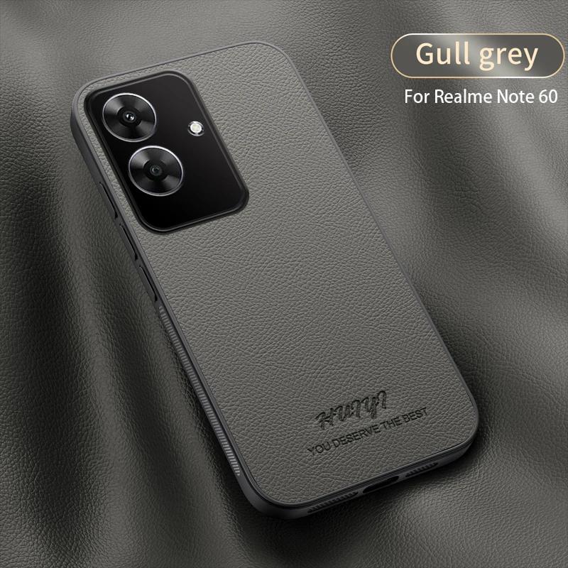 Leather Case for Oppo Realme Note 60 Luxury Shock Absorption Car Magnetic Mount Anti-knock Anti-fingerprint Thin Cover