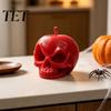 Dark Style Table Centerpieces 3D Printed Apple Skull Desktop Ornament, Gothic Halloween Decor Figurine, Creepy Decorations Creative Art Craft