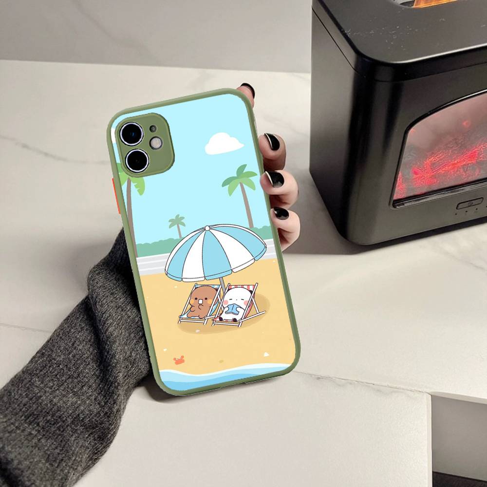Cute Cartoon Bubu Dudu Phone Case For iPhone 16 15 14 Plus 15 13 12 11 Pro Max X XS MAX Matte Cover