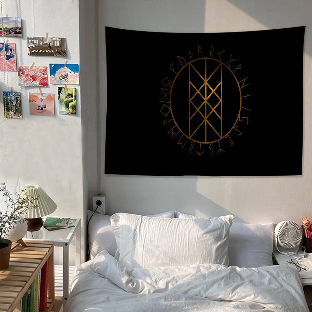 VViking Logo VVegvisir Luxury Hippie Wall Hanging Tapestries for Living Room Home Dorm Decor Art Home Decor