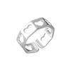 925 Sterling Silver Jewelry Simple Hollow Love Heart Finger Rings for Women Wedding Party Jewelry For Girls Friend Gift