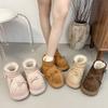 Retro Platform Snow Boots Women's 2025 Autumn and Winter New Niche Bow Cotton Shoes Velvet Non-slip Short Boots