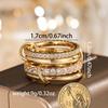 4pcs Glamorous Personalized Cubic Zirconia Multi-Layer Adjustable Copper Alloy Colorful Rings