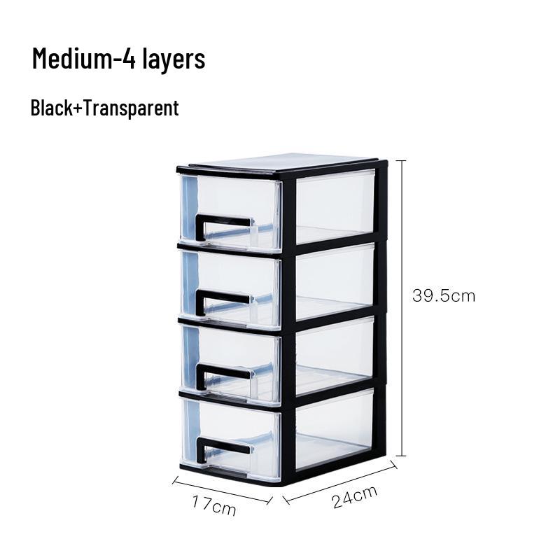Transparent Multi-layer A4 Desktop Organizer: Simple Plastic Drawer-type Storage for Office Documents