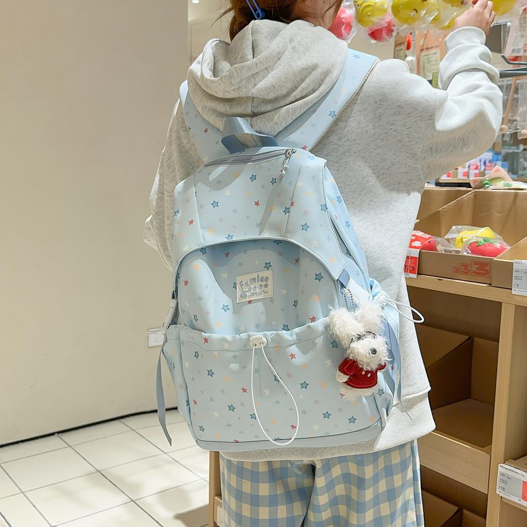 Schoolbag Korean Ins Wind Fresh and Sweet Soft Cute Girl Backpack High Value College Style Junior High School Student Star Backpack