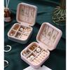 Single Layer Storage Box Small Travel Leathers Jewelry Box Zipper Holder for Rings Earrings Necklaces Storage Display