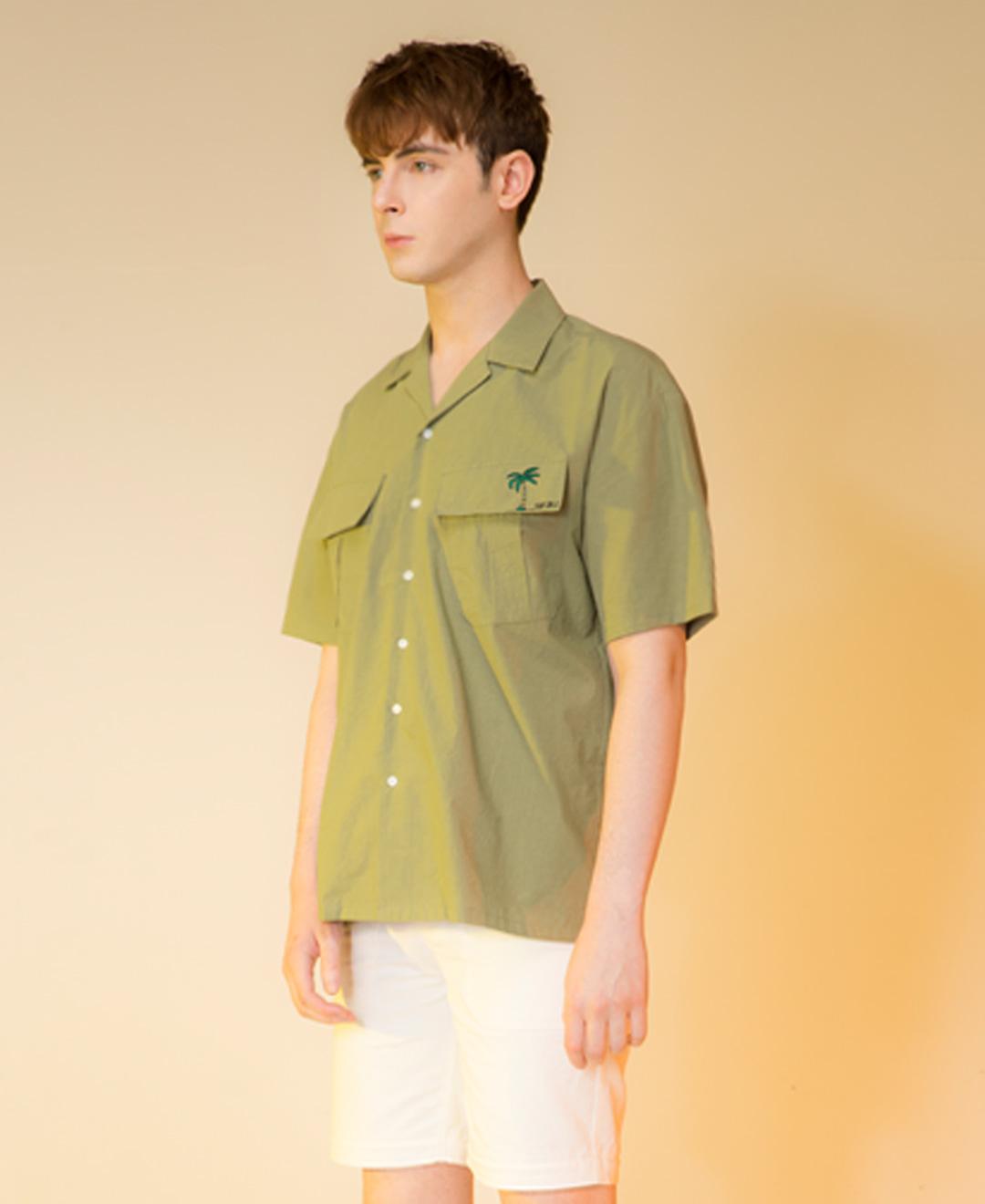 Sic Open Collar Fatigue Shirt [Olive] Green/M
