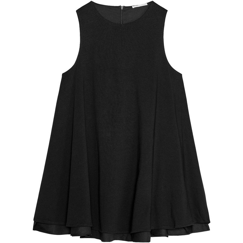 Zaprha 2025 New Arrival Fashion Beautiful Wide Swing Round Neck Sleeveless Short Version Dress Covering Belly Thin 4174016