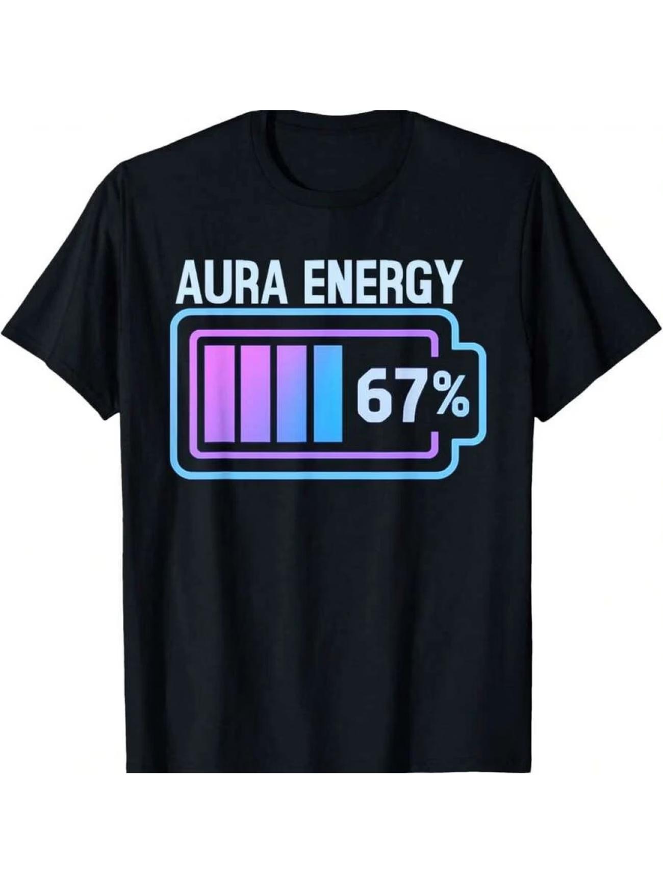 Funny Gen Alpha Meme Aura Energy 67 Graphic Unisexs T Shirt Cotton Unisex Streetwear Loose Oversized Tee Summer Spring Oneck Top S